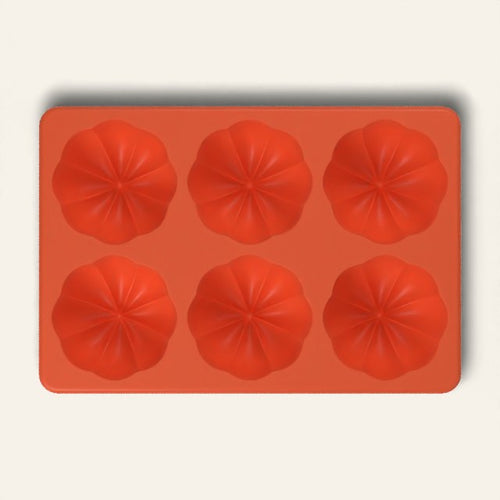 3D Pumpkin Mold, 6 Cavity, top view