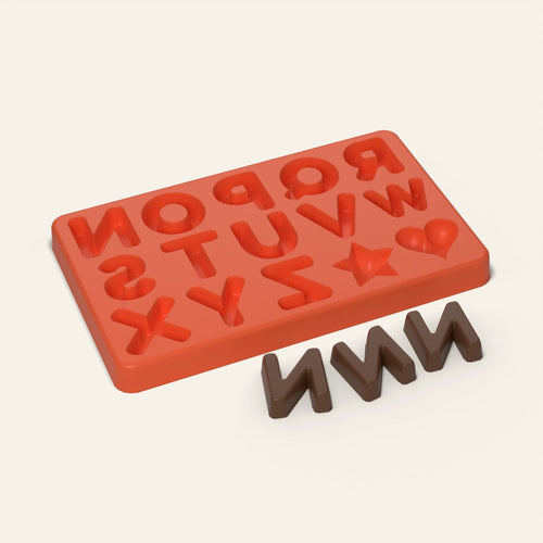 Alphabet Chocolate Mold N to Z, 13 Cavity, 3D render