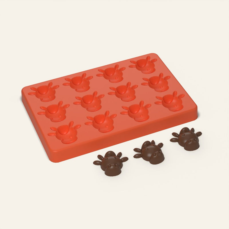 Cow Face Mold, 12 Cavity