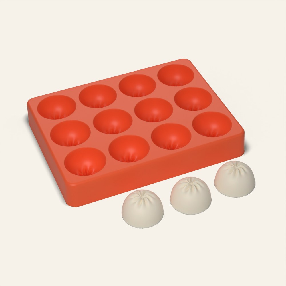 Dumpling Mold, 12 Cavity, 3D render