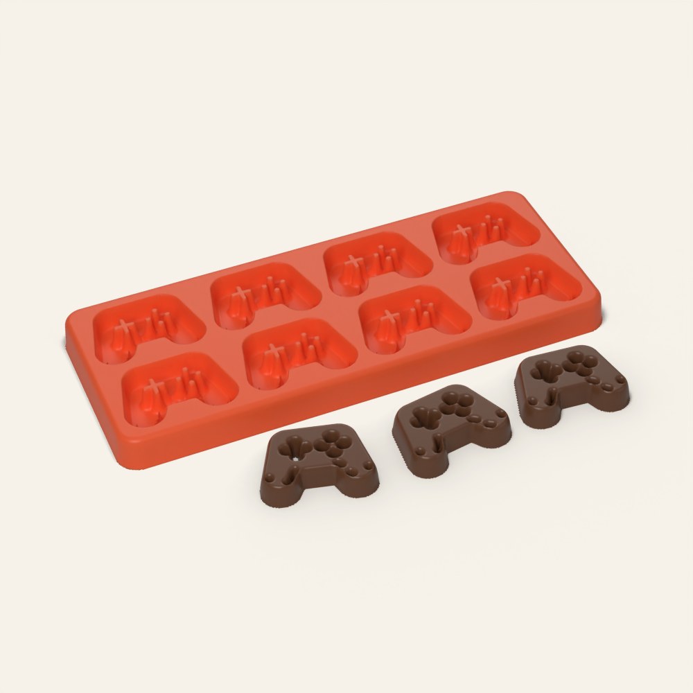 Game Controller Mold, 8 Cavity, 3D render