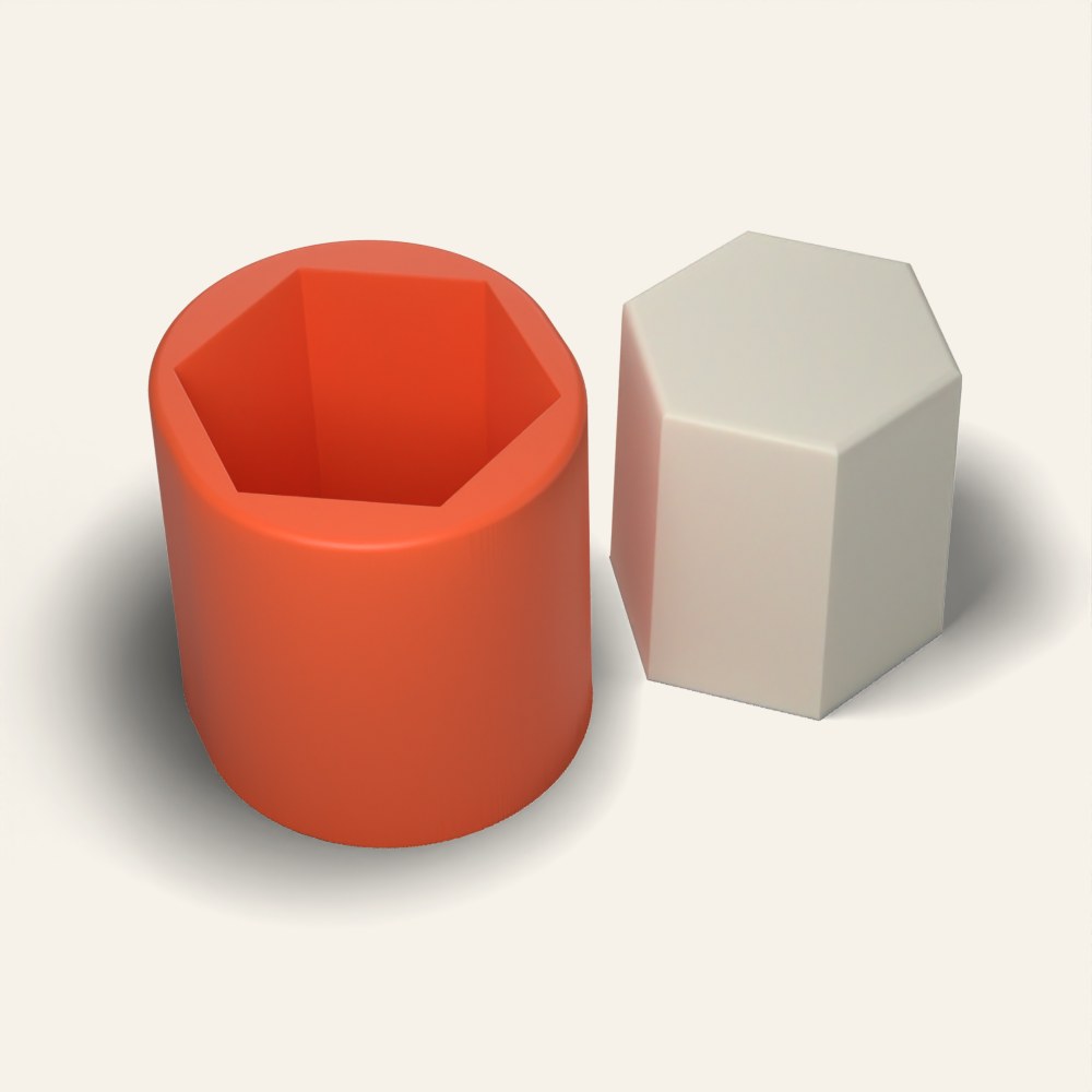 Honeycomb Pillar Candle Mold, 3D render