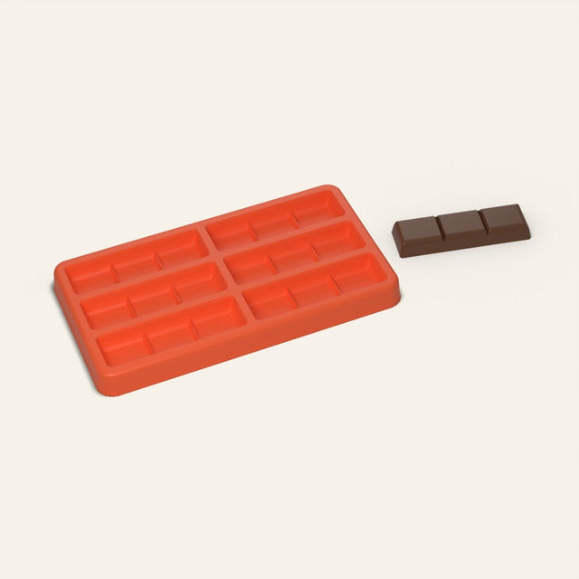 Mini Chocolate Bar Mold, 6 Cavity, 3D render