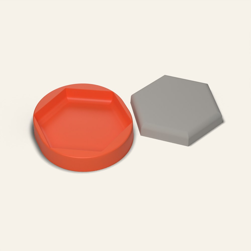 Mini Hexagon Stepping Stone Mold, 7 Inch, 3D render