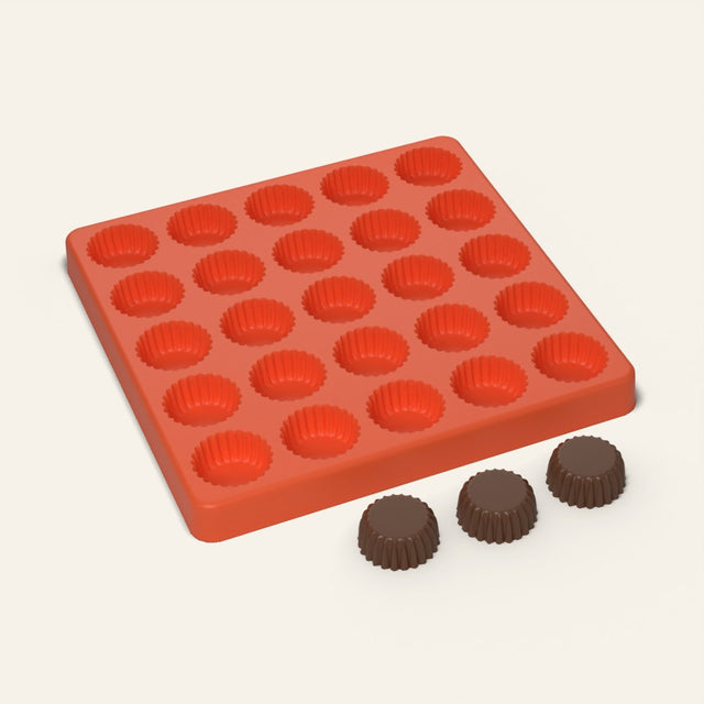 Mini Peanut Butter Cup Mold, 25 Cavity, 3D render