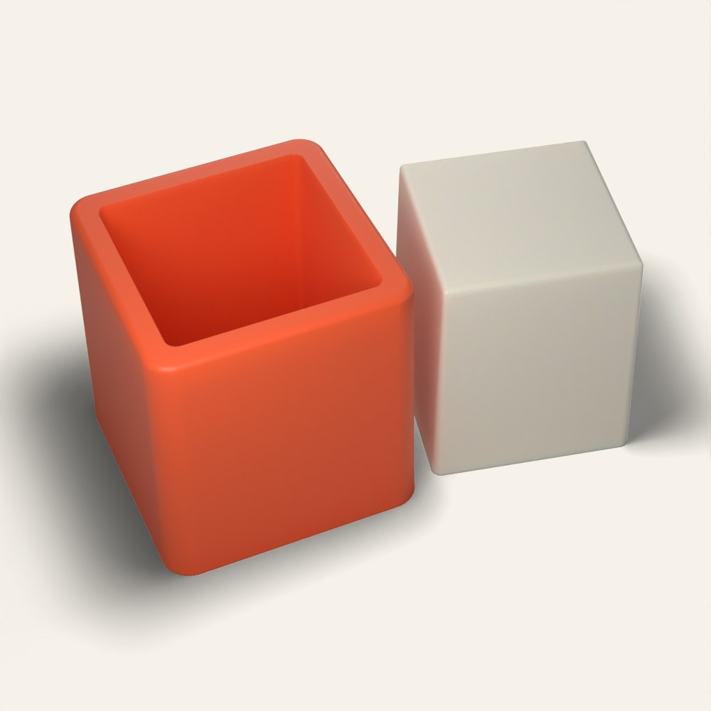 Square Pillar Candle Mold, 2.5 x 3 Inch, 3D render