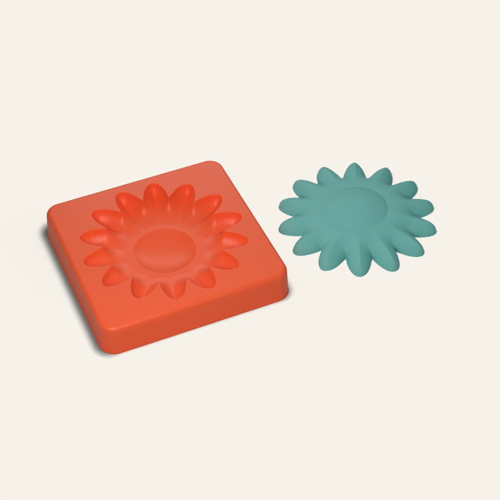 Sunflower Freshie Mold, 3D render